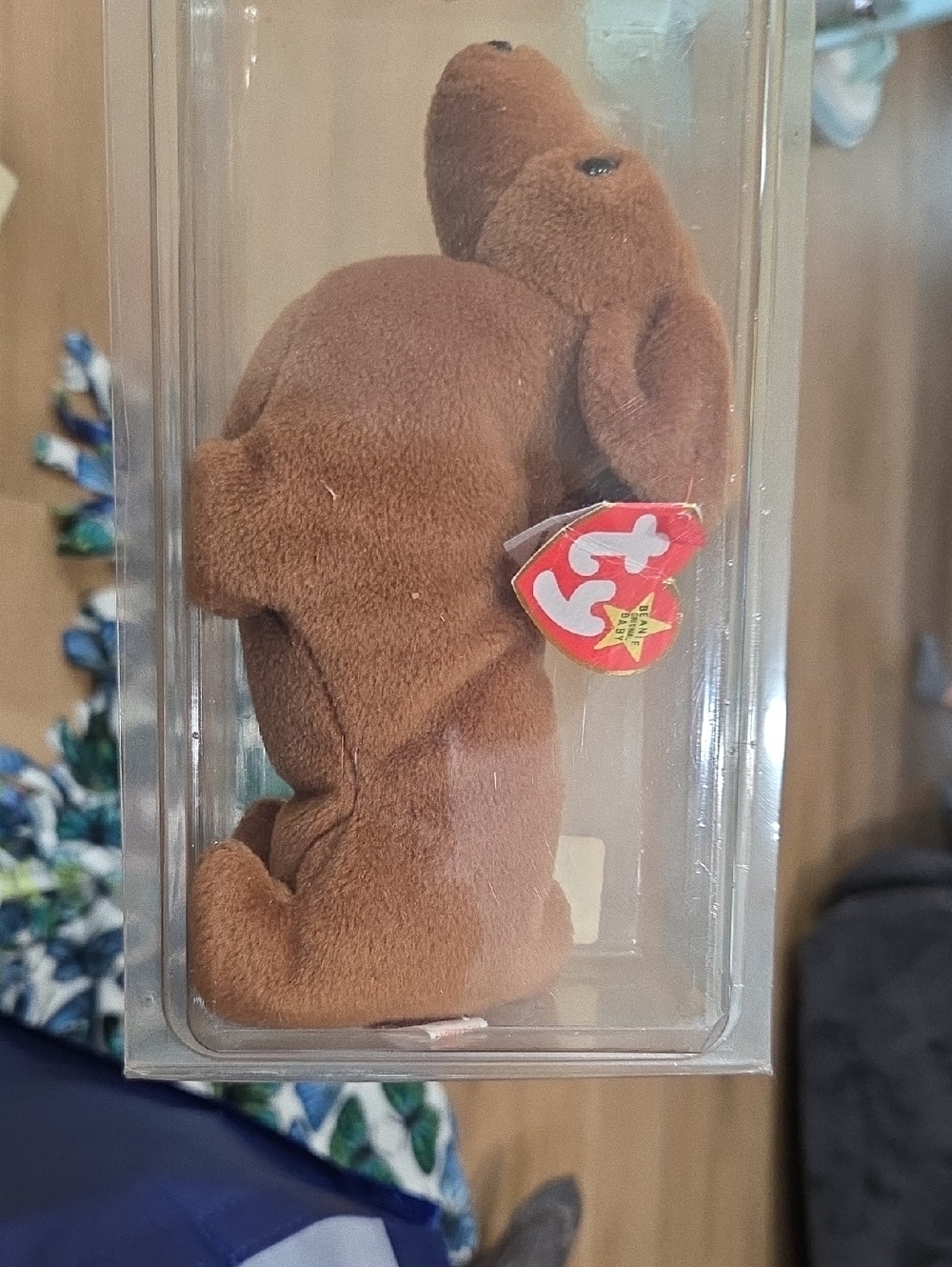 Ty Brown Plush Dog Beanie Baby with Heart Tag